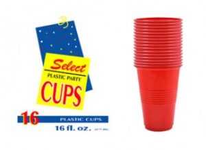 PLASTIC CUPS 16OZ RED