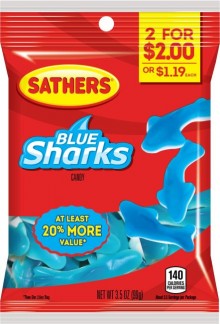 SATHERS 2/$2 BLUE SHARK 3.5OZ