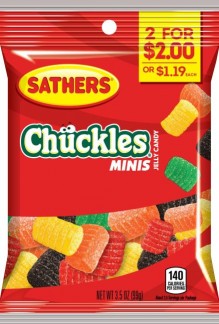 SATHERS 2/$2 MINI CHUCKLES 3.5OZ